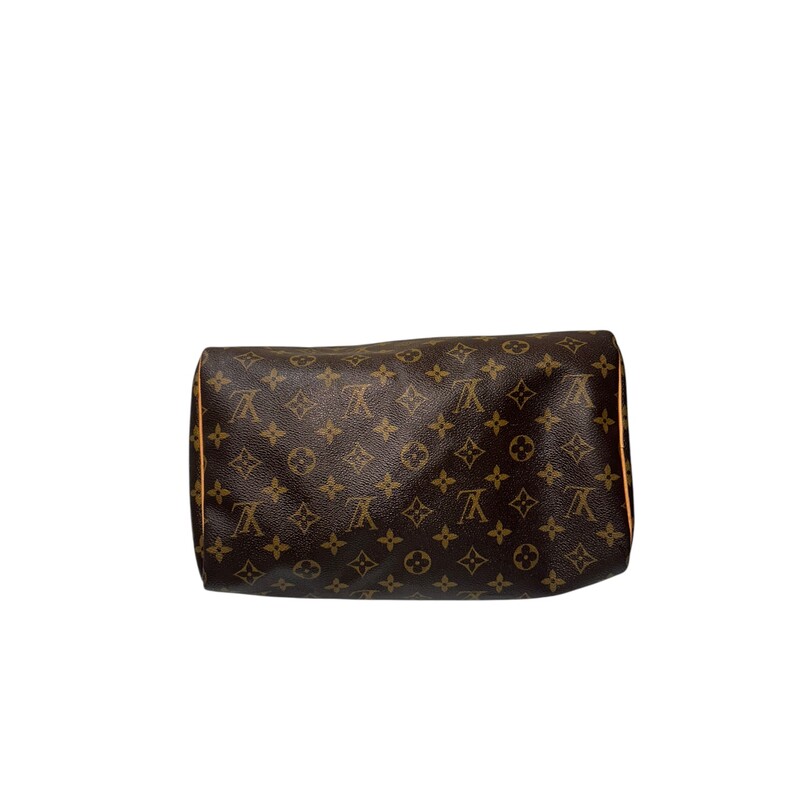 Louis Vuitton Speedy 30 Monogram<br />
<br />
Patina to the handles evenly throughout.<br />
<br />
Date Code: SD2197<br />
<br />
Dimensions: 12W x 8H x 7D<br />
<br />
Does not include original dust cover or box.