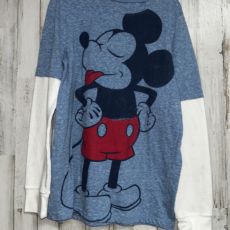 10 Blue Mickey Layered Te, Blue, Size: Boy 10 Up