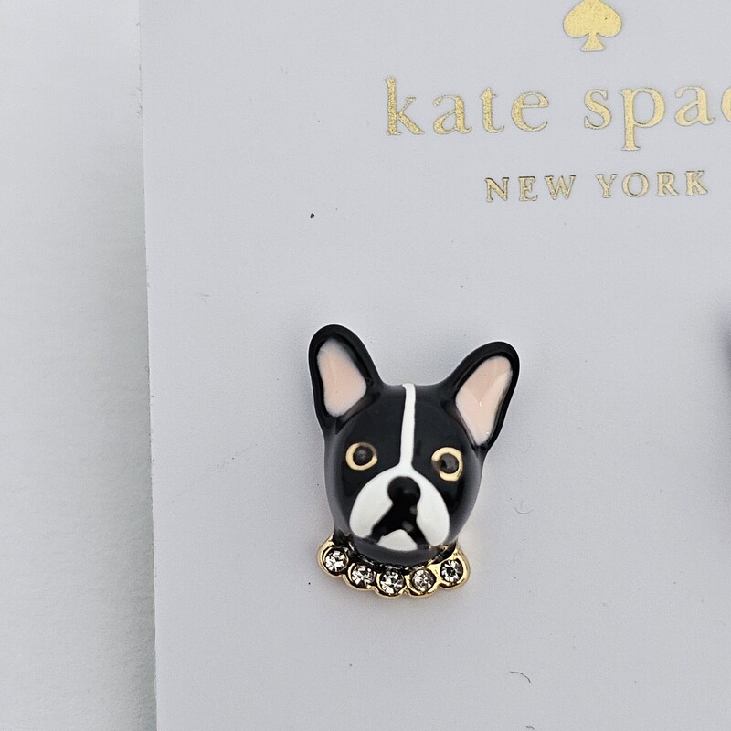 Kate Spade Boston Terrier, Blk/wht, Size: Posts