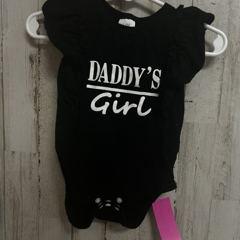 3/6M Daddys Girl Ruffle O, Black, Size: Girl NB-3m