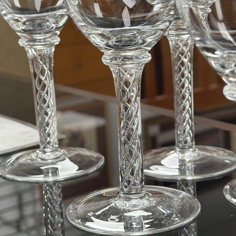 Blown Twist Stem Wine Glasses, Set Of 6<br />
Size: 8in tall