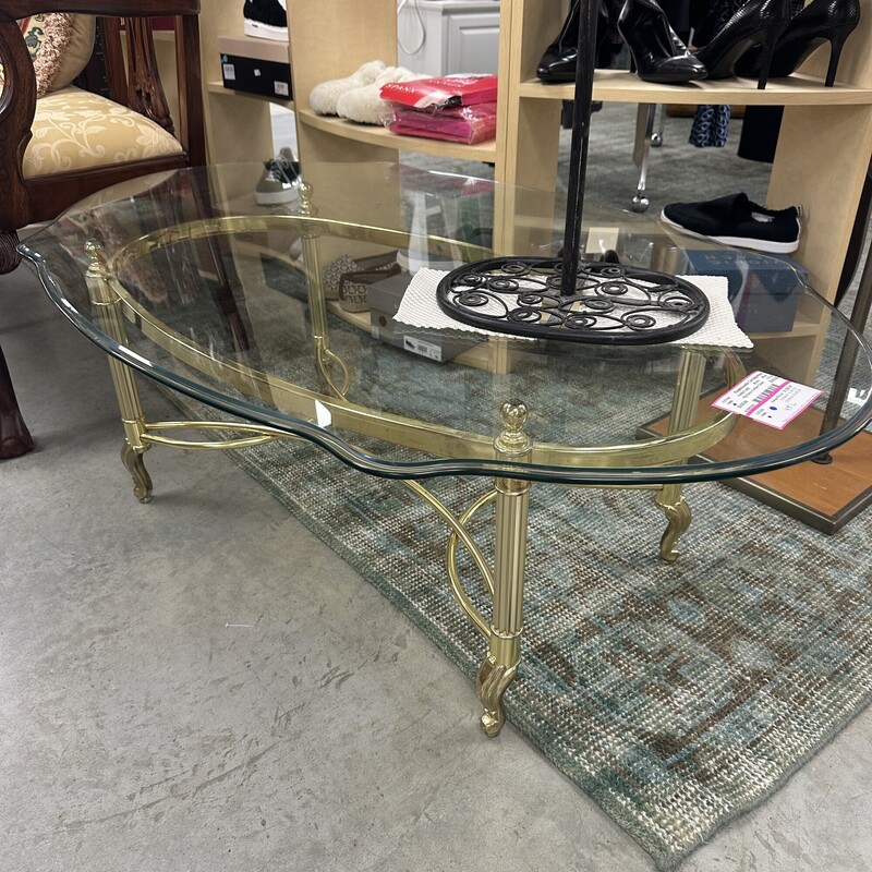 Vtg Glass Coffee Table