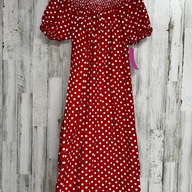 6 Red Dotted Smock Dress