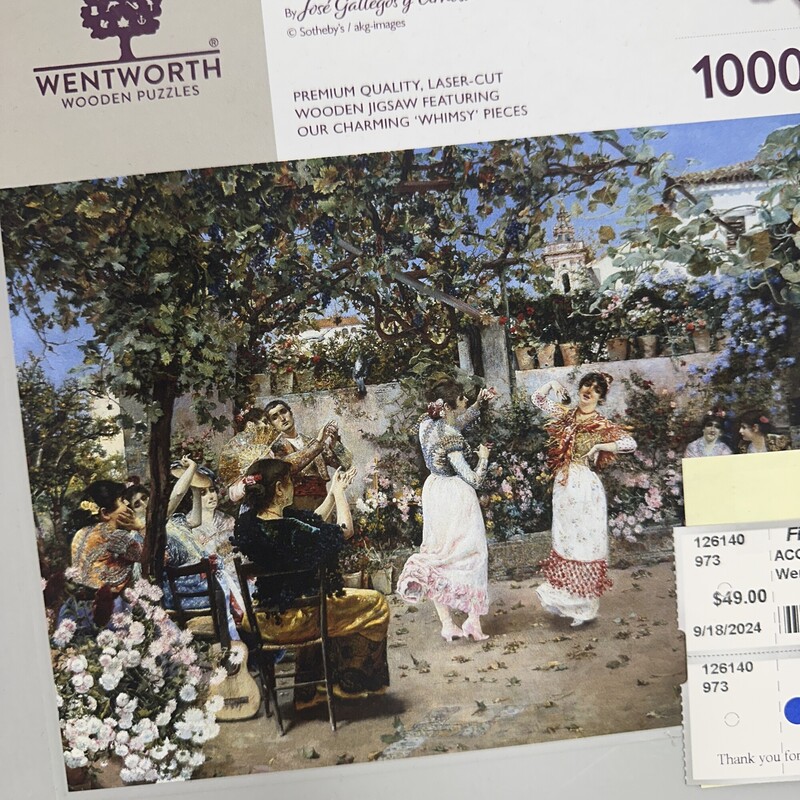 Wentworth Wood Cut Puzzle, 1000pcs
`A Fiesta on a Sevillian Terrace`