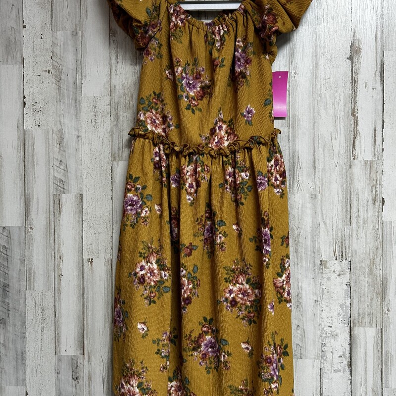 14 Drk Yellow Floral Dres