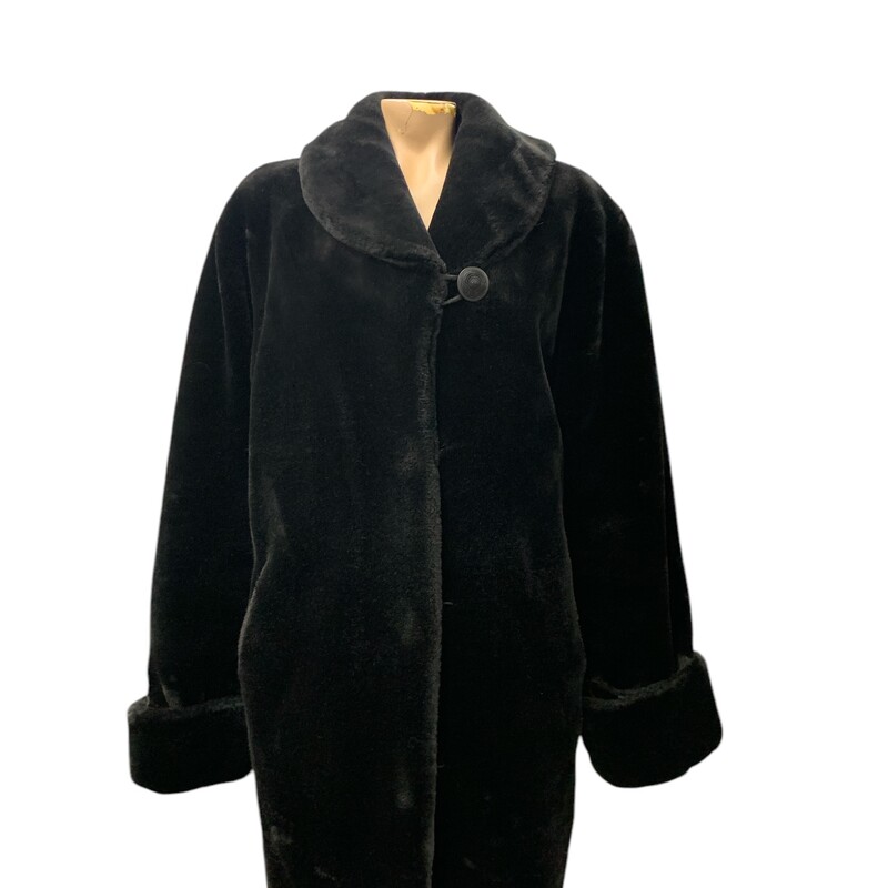 Nuage Coat Faux Fur, Black, Size: L