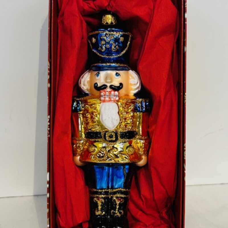 Max Glass Polish Nutcracker Ornament
Blue Gold Black Size: 7L