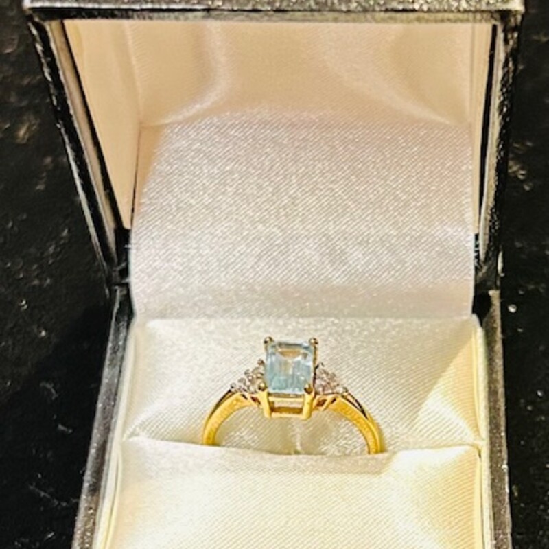 925 Blue Stone CZ Ring