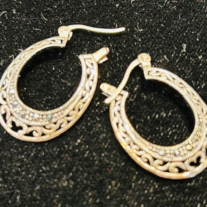 925Filigree Hoop Earrings