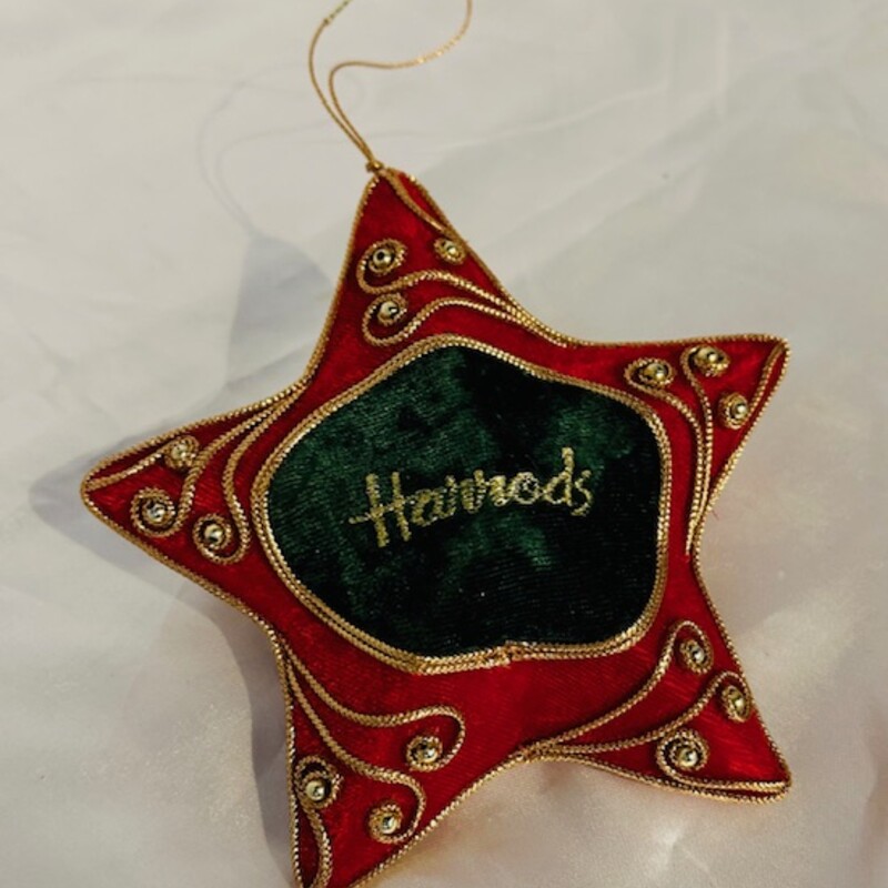 Harrods Velvet Star Orn