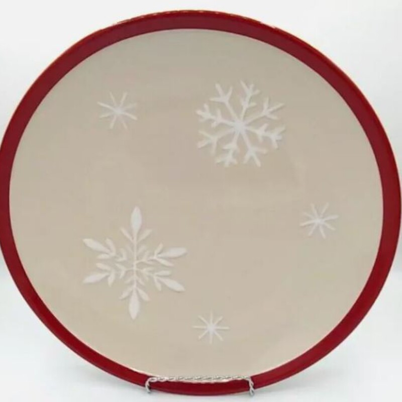 Longaberger Snowflake Plate
Red White Cream
Size: 12Diam