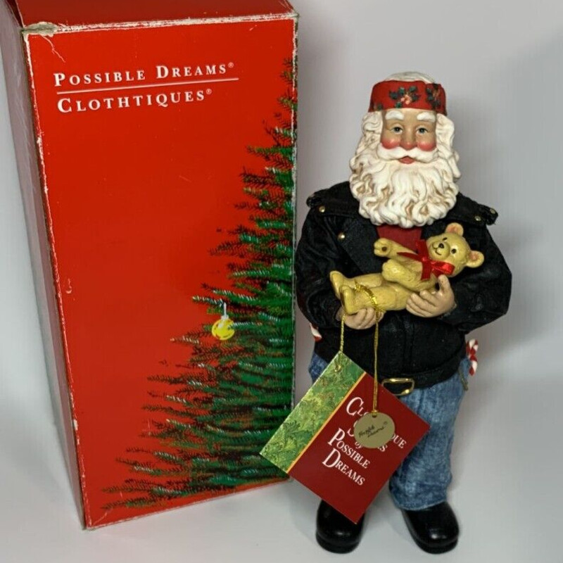 Clothtique Easy Ridin Santa
Black Blue Red White Size: 5 x 10H
Original box included