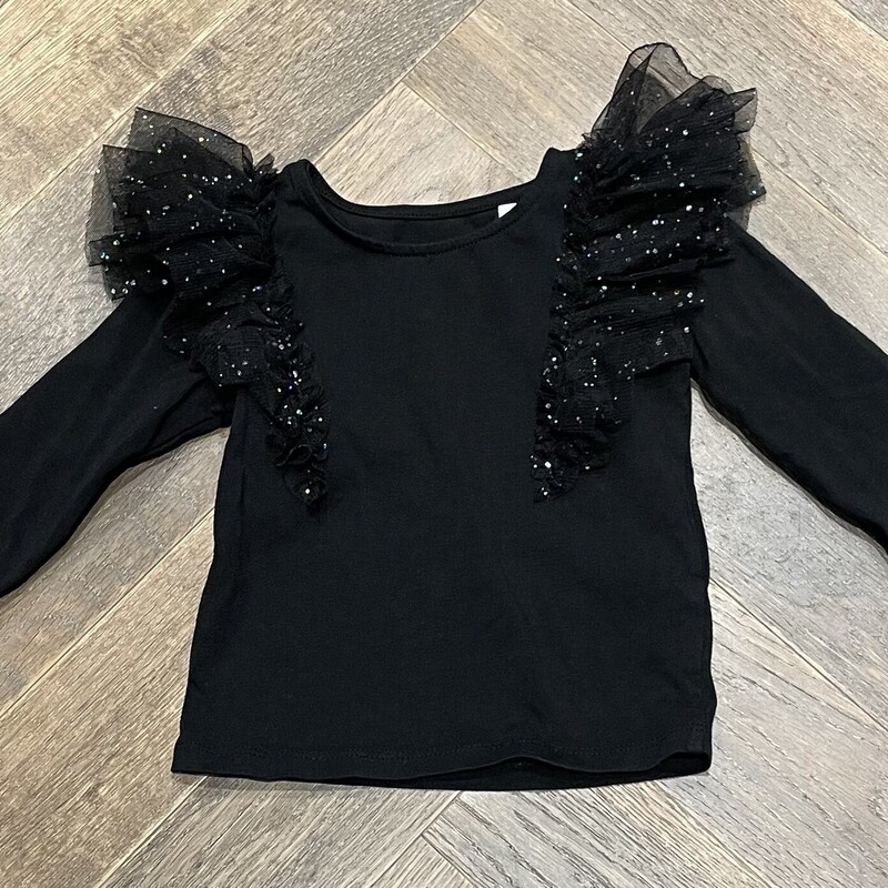 H&M LS Tee, Black, Size: 18-24M