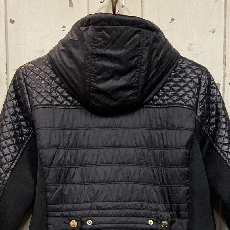 Blk Quilted Coat<br />
Black<br />
Size: Large