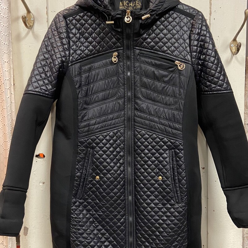 Blk Quilted Coat