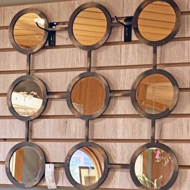 Decorative Mirror with 9 Round Mirrors
23 In Square