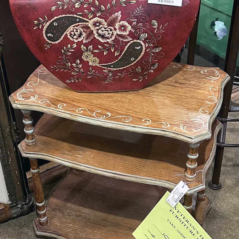 2 Tier Stenciled Side Table
22 Wide x 14 Deep x 23 Tall.