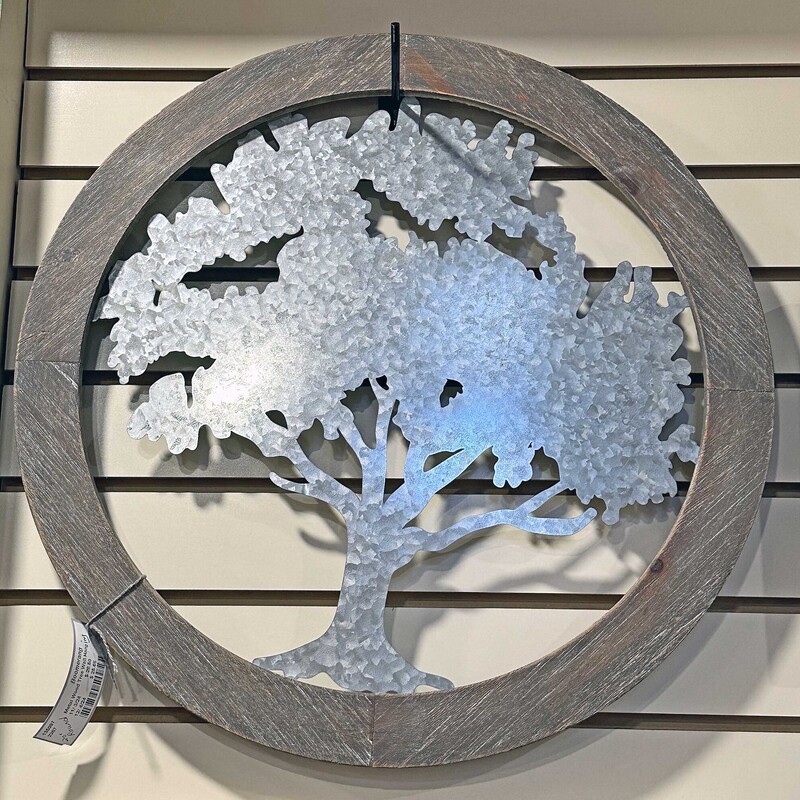 Metal Wood Tree Wall Hang