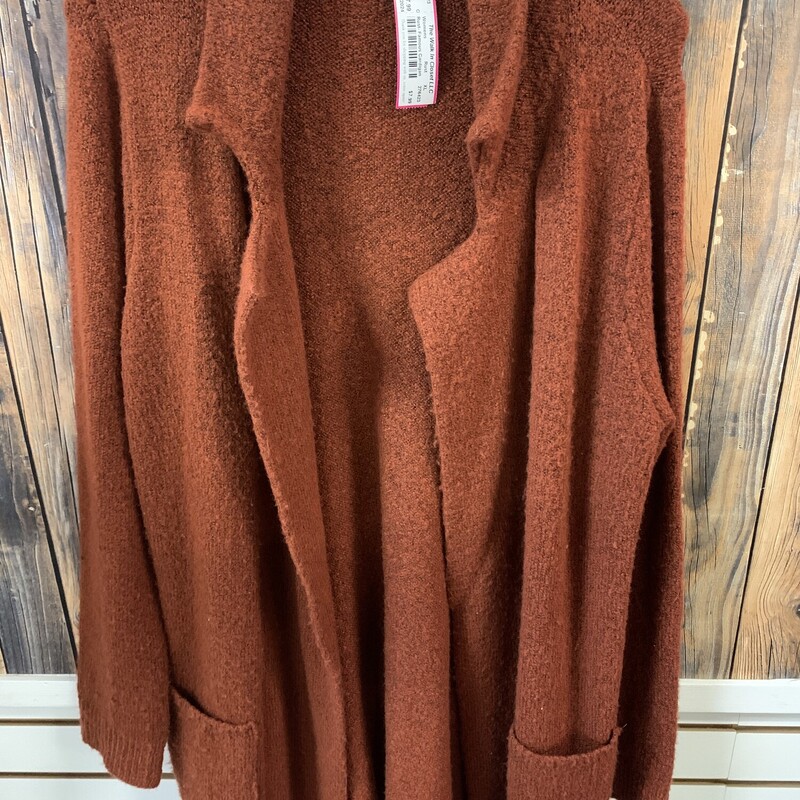 Rust- Famous Cardigan, Rust, Size: XL