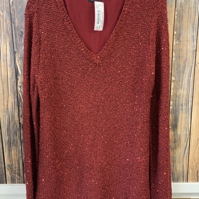 Red Sparkle Sweater, Size: XL