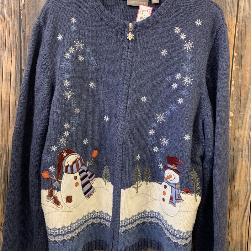 Blue W Snowmen Sweater, Size: XL