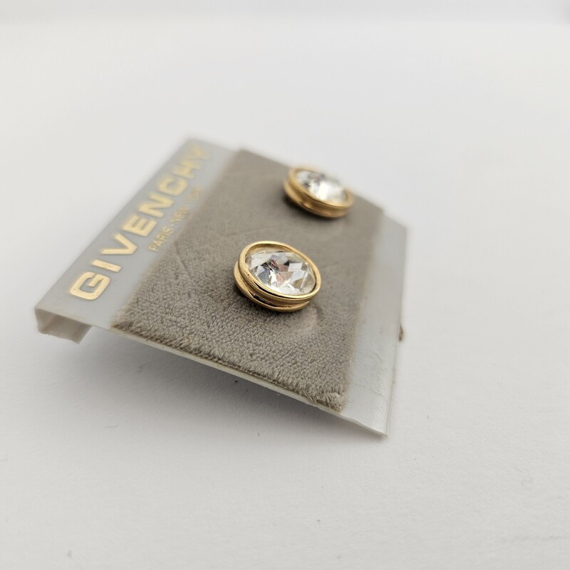 Givenchy Bezel Studs, Gold, Size: Crystal