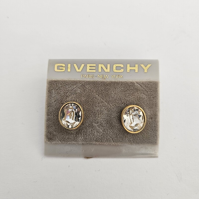 Givenchy Bezel Studs, Gold, Size: Crystal