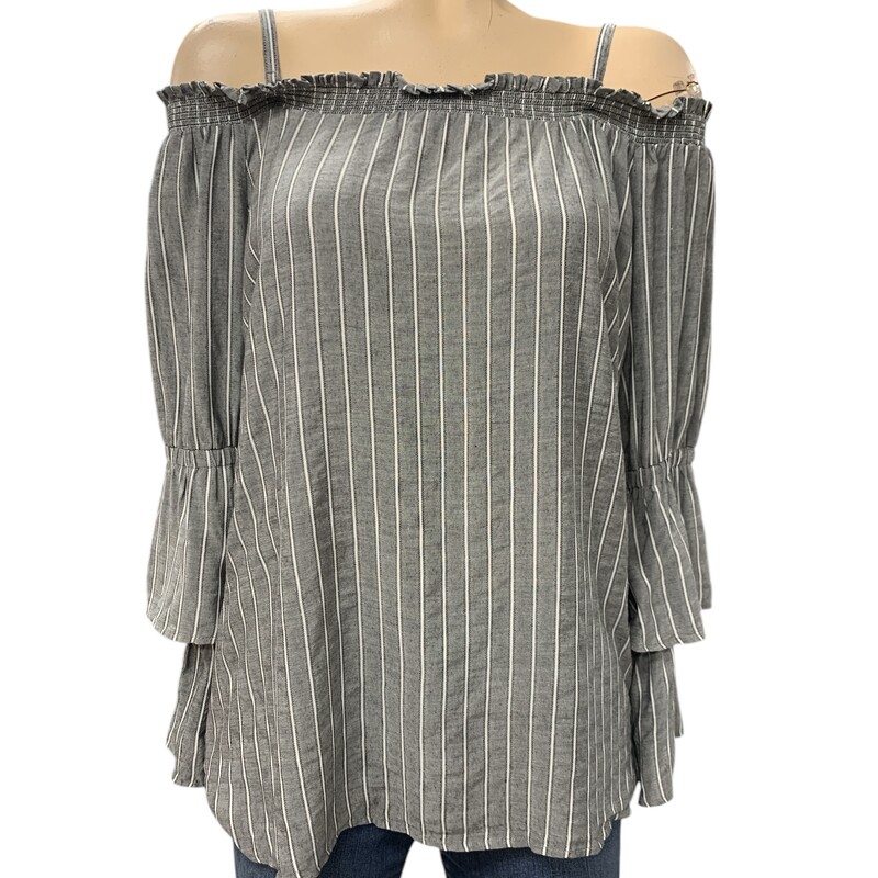 Calvin Klein Top NWT, Grey/whi, Size: L