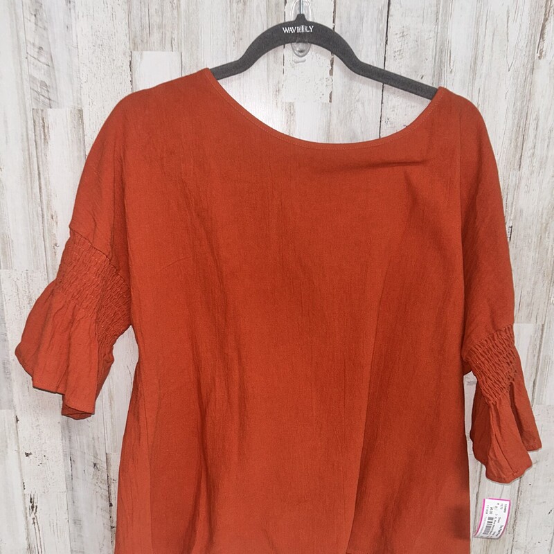 XL Rust Smock Sleeve Top