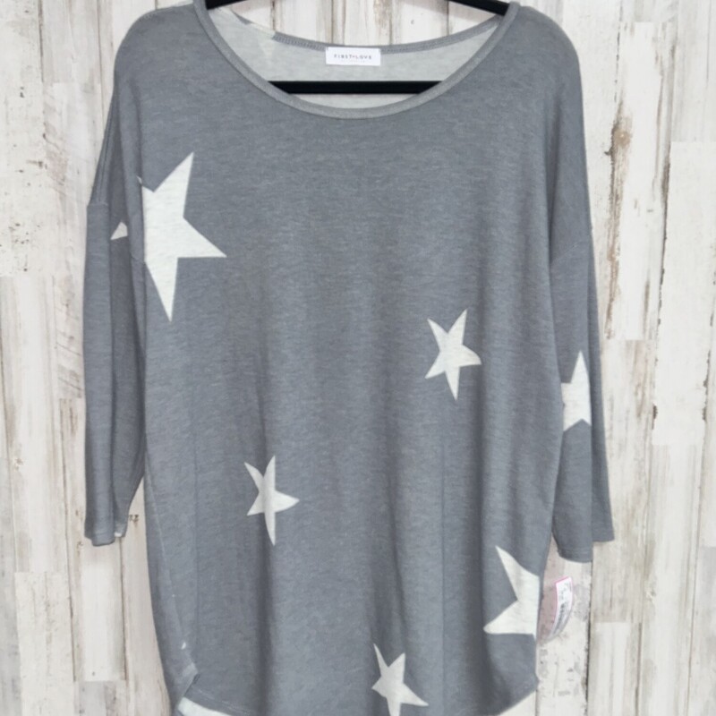 M Grey Star Knit Top