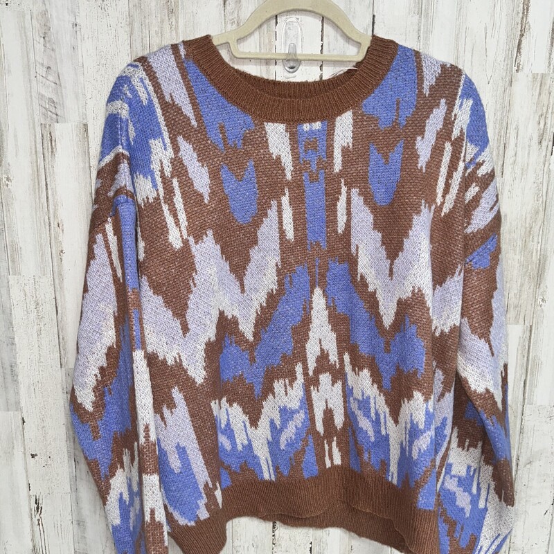 L Purple Printed Sweater