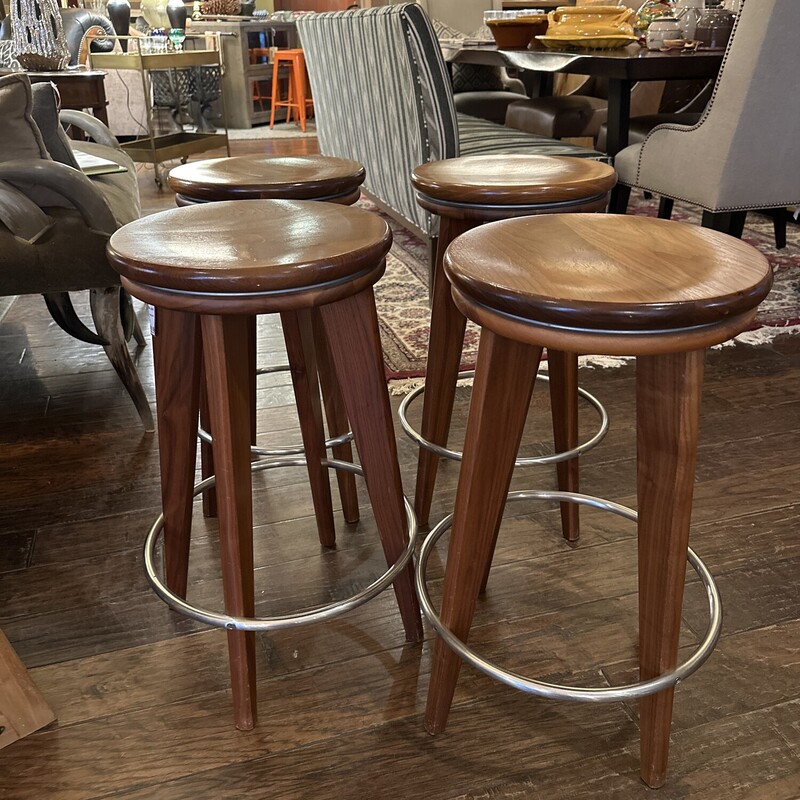 Altura Furniture Black Walnut Swivel Counter Stools -  Set Of 4

Size: 25Tx13R