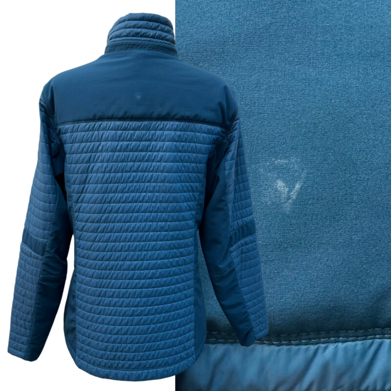 KÜHL Zip Jacket<br />
PrimaLoft Fill<br />
Zippered Pockets<br />
Quilted Detail<br />
Color:  Deep Teal<br />
Size: Medium