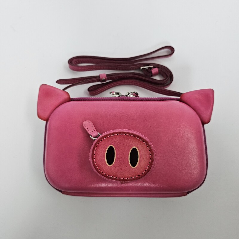 All Leather Pig, Pink, Size: Crossbody