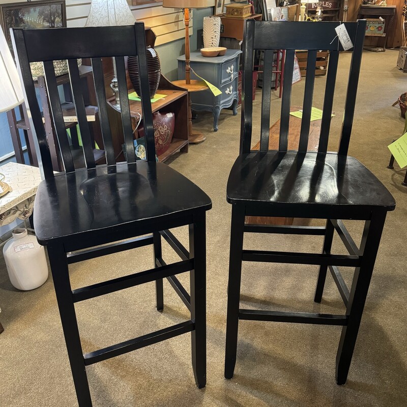 Pr Black Bar Stools