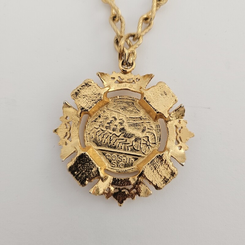 Napier Coin Medallion, Gold, Size: Vintage