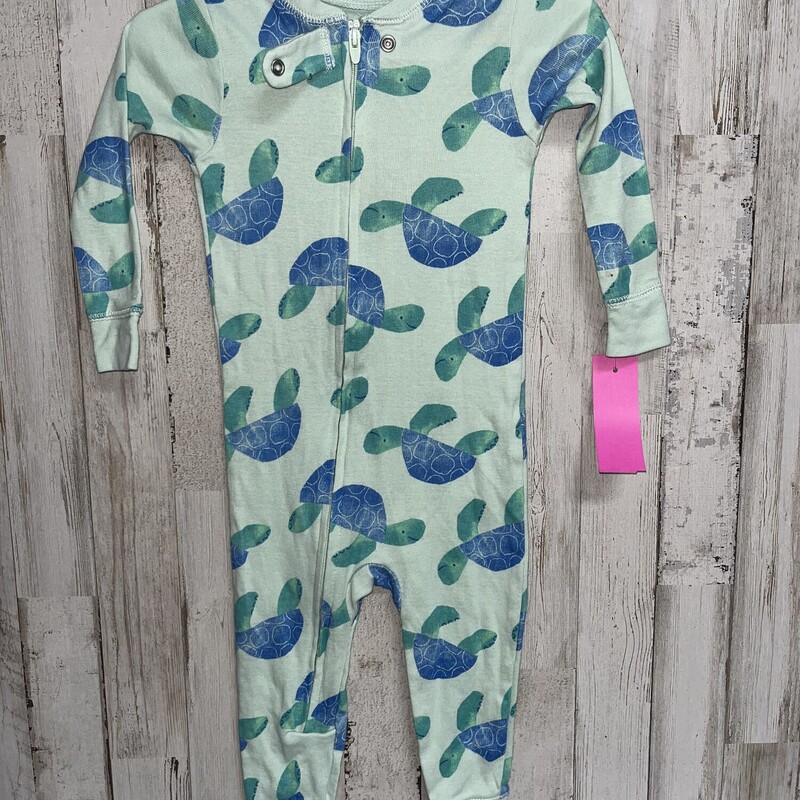 12M Green Turtle Romper, Green, Size: Boy 12-24m