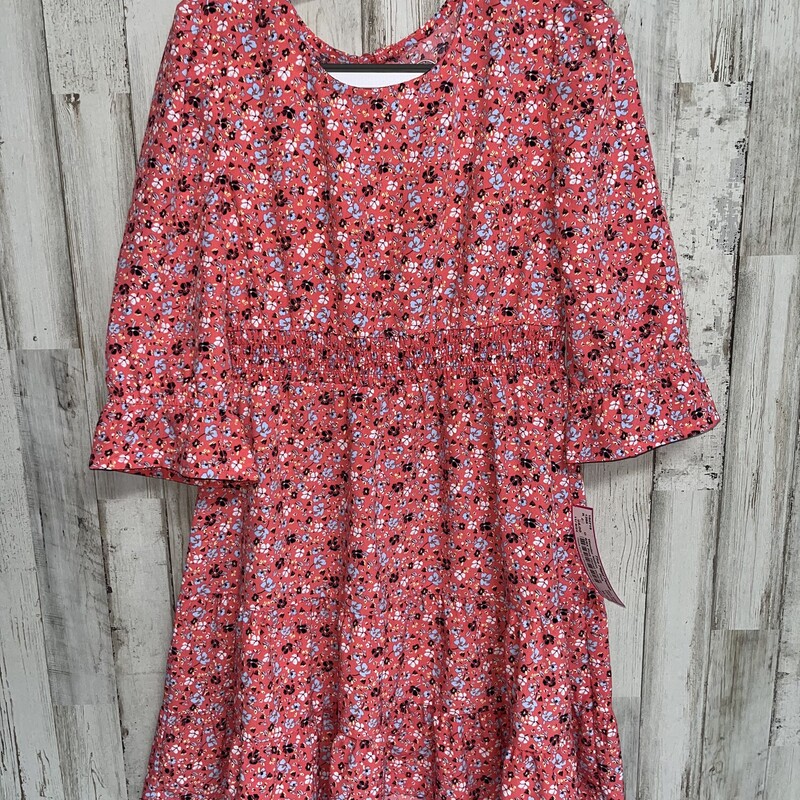 6/6X Pink Floral Print Dr, Pink, Size: Girl 6/6x