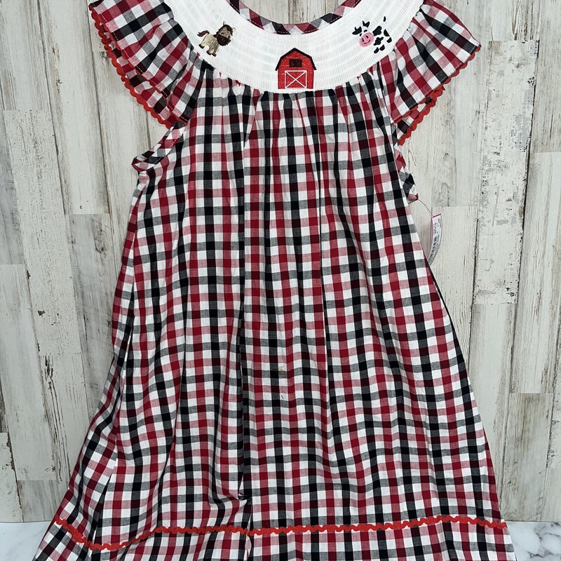 10 Farm Smocked Plaid Dre