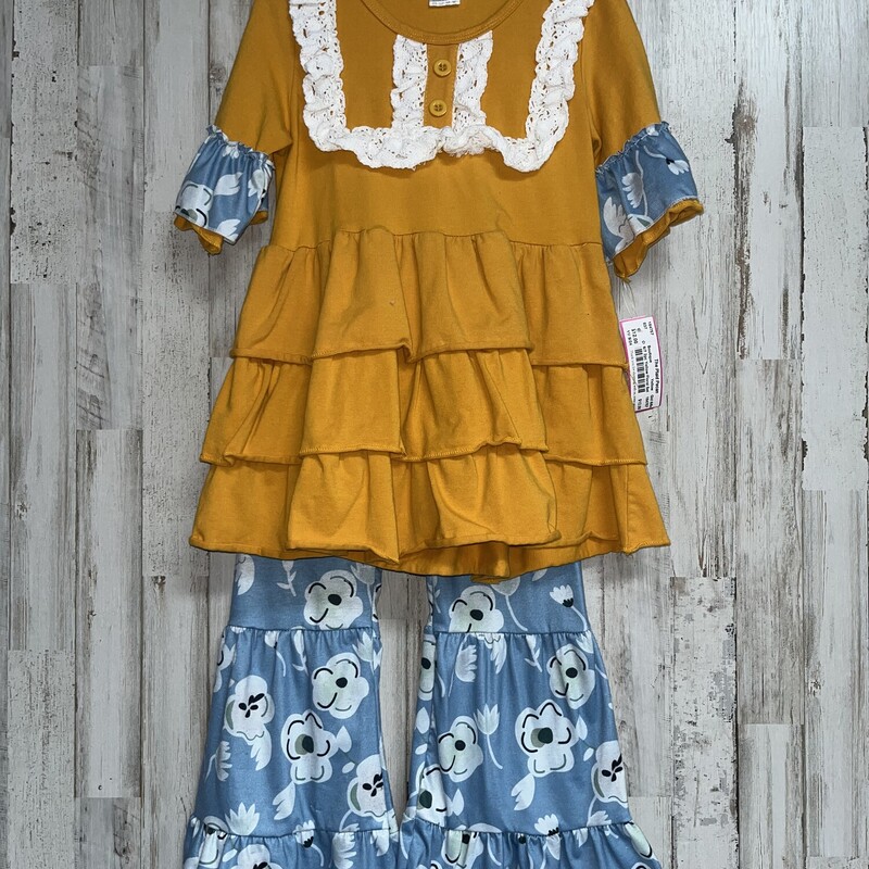 6/7 2pc Yellow Floral Set, Yellow, Size: Girl 6/6x