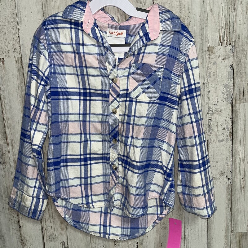 6/6X Blue Plaid Flannel