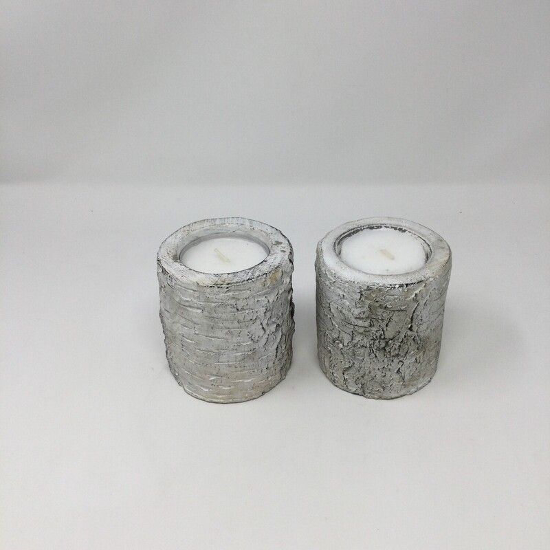 Faux Birch Candle Holders