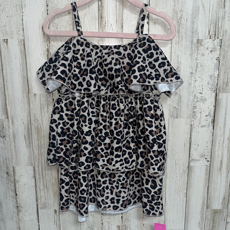 5 Cheetah Cold Shoulder T, Brown, Size: Girl 5T