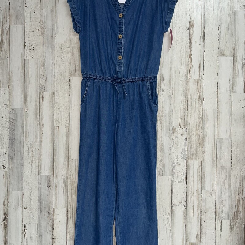 7/8 Chambray Button Jumpe, Blue, Size: Girl 7/8