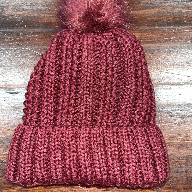 Ladies Maroon Knit Beanie