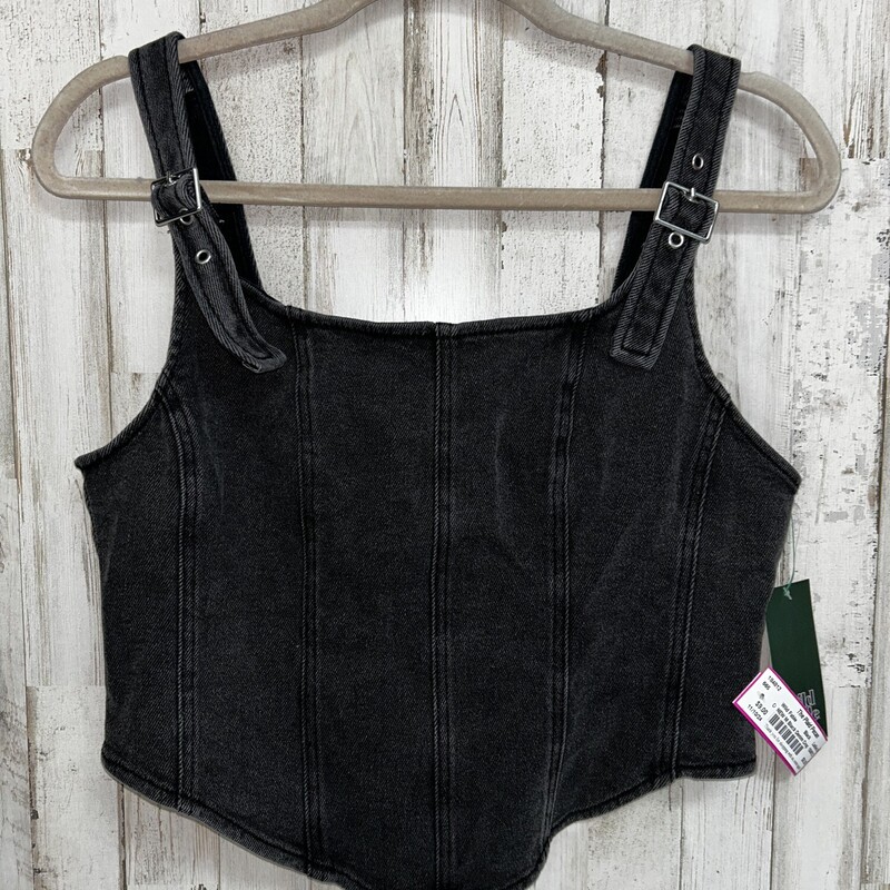 NEW M Black Denim Crop