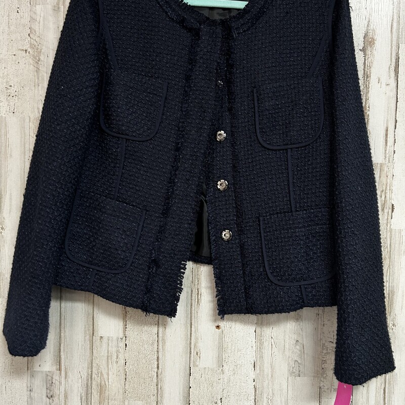 10 Navy Button Tweed Jack