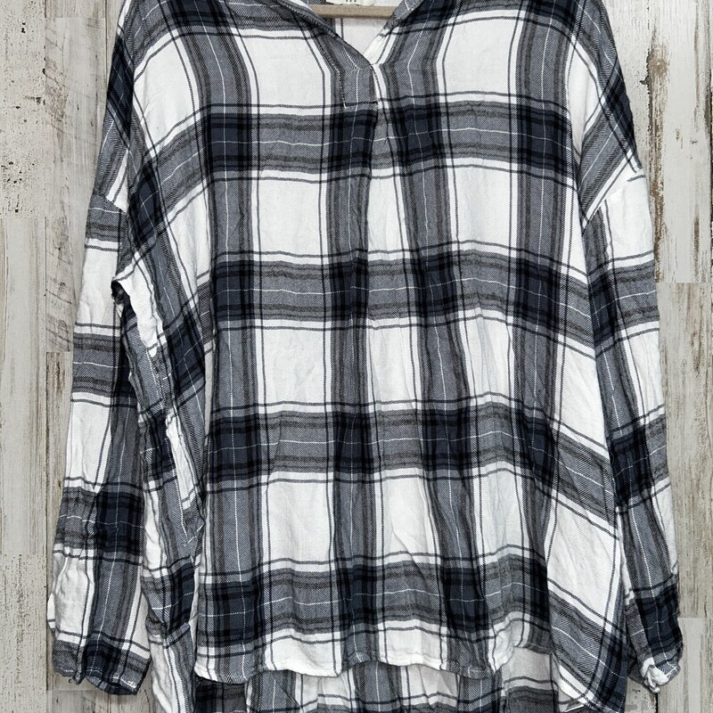 L Navy Plaid Flannel, Navy, Size: Ladies L