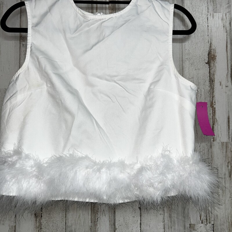 L White Feather Tank, White, Size: Ladies L