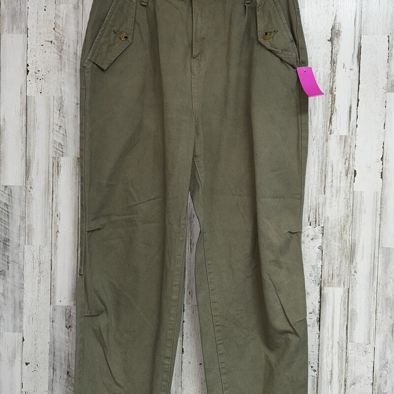 L Olive Button Pants